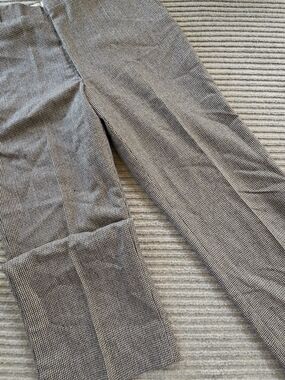 Jaymar J Wool Houndstooth Dress Slacks Men's 34x27  Flat Front Office FLAW
